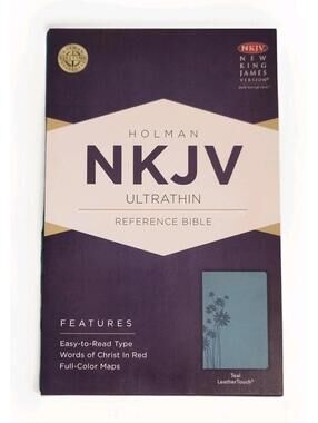 New Holman NKJV Ultrathin Floral Teal Reference Bible